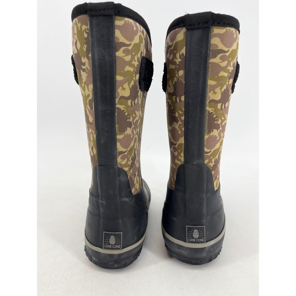 Lone Cone Mud Boots Kids 13 Black Dinosaur Camo Excellent Neoprene Waterproof - Picture 3 of 8